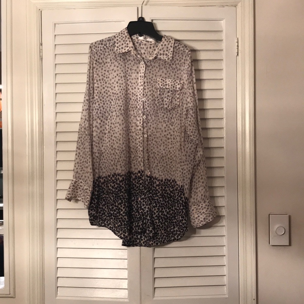 Anthropologie leopard silky tunic blouse size 2!